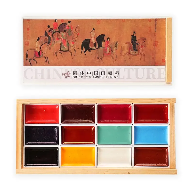 A Professional Paint Set Featuring 24 Solid Pigments for Traditional Chinese Painting, Ideal for Tangka, Calligraphy
A Professional Paint Set Featuring 24 Solid Pigments for Traditional Chinese Painting, Ideal for Tangka, Calligraphy