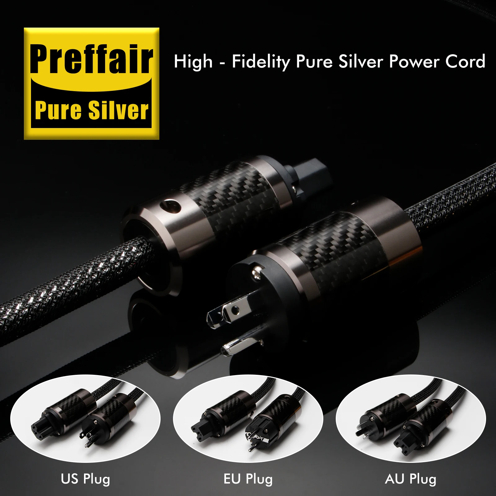 Preffair High purity pure silver power cable CD device front stage amplifier US/EU connection cable
Preffair High purity pure silver power cable CD device front stage amplifier US/EU connection cable