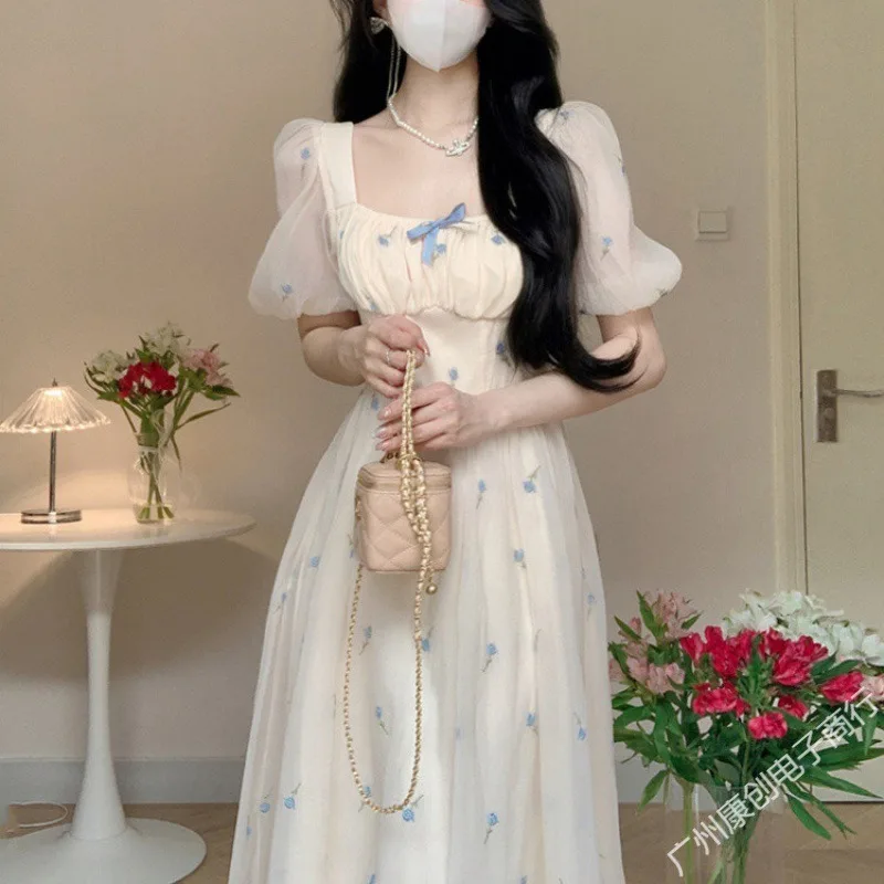 Floral Dress Female Korean Version Slim Gentle and Elegant Mid-length Tea Break A-line Skirt Women Pullover Square Neck Dresses
Floral Dress Female Korean Version Slim Gentle and Elegant Mid-length Tea Break A-line Skirt Women Pullover Square Neck Dresses