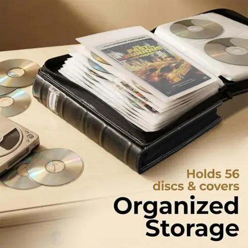 3-Pack PU Leather Zippered Media Organizer – 168 Discs, 84 Booklet & 168 Tag Pockets, Portable CD DVD Blu-Ray Storage Case
3-Pack PU Leather Zippered Media Organizer – 168 Discs, 84 Booklet & 168 Tag Pockets, Portable CD DVD Blu-Ray Storage Case