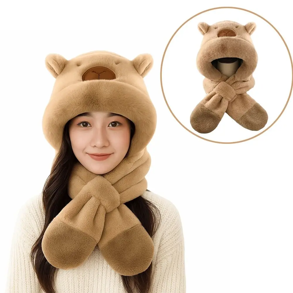 Cute Winter Integrated Cap Scarf Thickened Windproof Capybara Hooded Scarf Set Thermal Integrated Kids Winter Warm Hat
Cute Winter Integrated Cap Scarf Thickened Windproof Capybara Hooded Scarf Set Thermal Integrated Kids Winter Warm Hat