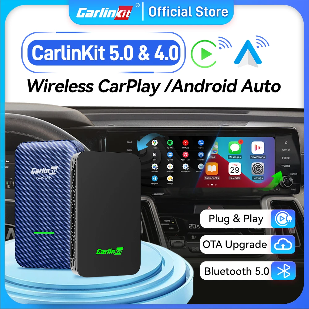 CarlinKit 5.0 и 4.0 беспроводной CarPlay беспроводной Android Auto USB Dongle Plug and Play 2.4G и 5Ghz WiFi BT Auto Connect онлайн обновление Car Smart Ai Box
CarlinKit 5.0 и 4.0 беспроводной CarPlay беспроводной Android Auto USB Dongle Plug and Play 2.4G и 5Ghz WiFi BT Auto Connect онлайн обновление Car Smart Ai Box