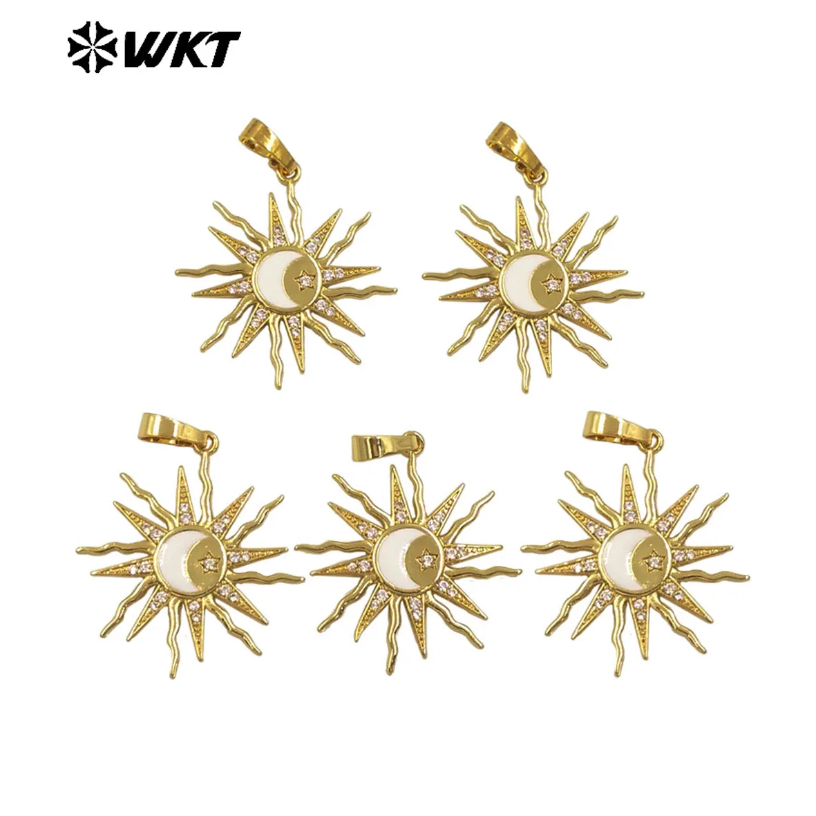WT-MP307 Amazing Beautiful 18k Gold Plated Medal Jewelry Pendants With Natural Moon Shell Sun Shape For Necklace Design
WT-MP307 Amazing Beautiful 18k Gold Plated Medal Jewelry Pendants With Natural Moon Shell Sun Shape For Necklace Design