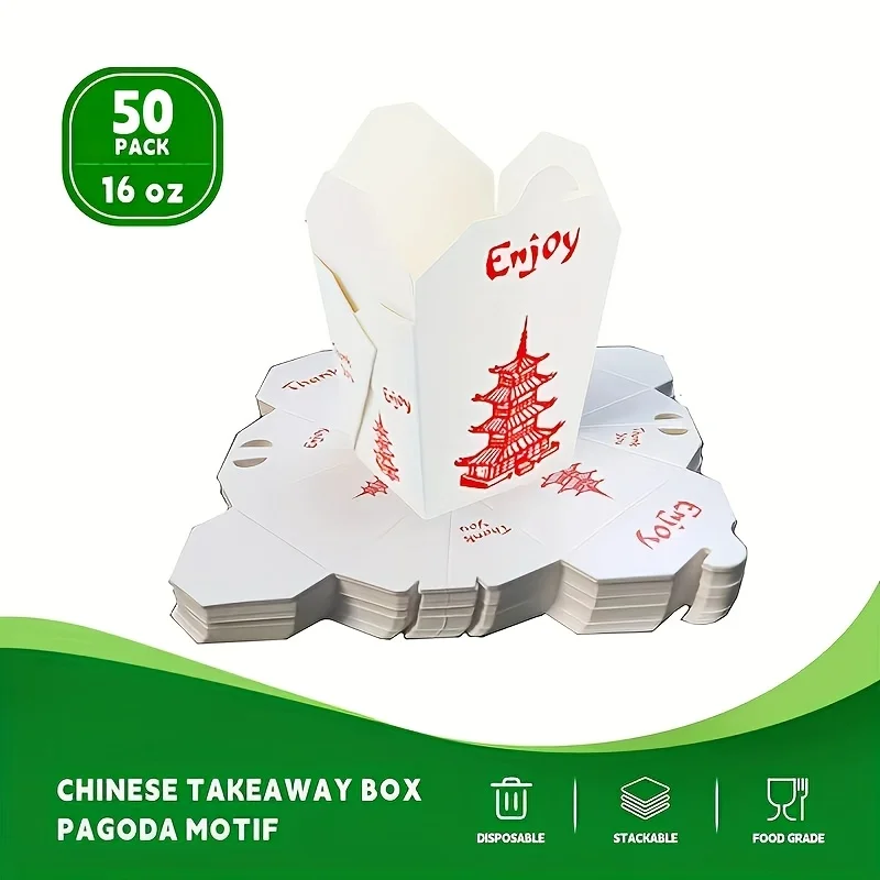 16oz 50 Pack Tower Shaped Paper Takeout Box Chinese Food Container For Birthday Asian Party Christmas Thanksgiving Wedding
16oz 50 Pack Tower Shaped Paper Takeout Box Chinese Food Container For Birthday Asian Party Christmas Thanksgiving Wedding