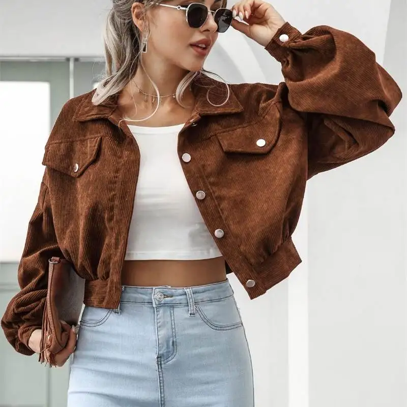 Женская вельветовая куртка с длинным рукавом, осенняя верхняя одежда, элегантное пальто для женщин
Женская вельветовая куртка с длинным рукавом, осенняя верхняя одежда, элегантное пальто для женщин