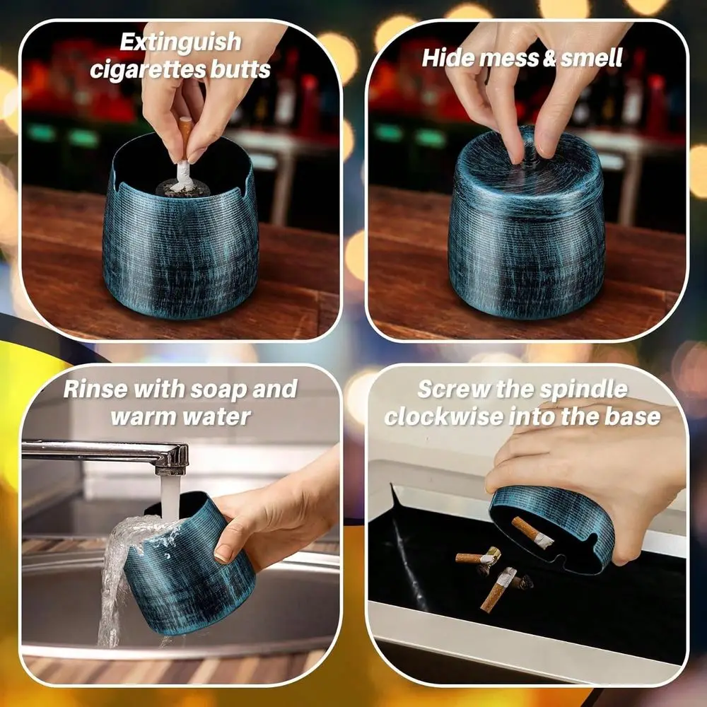 For Cigarettes Outdoor, Outdoor Ashtray With Lid For Cigarette, Metal Odorless Windproof Smokeless AshTray For Patio Home Offic
For Cigarettes Outdoor, Outdoor Ashtray With Lid For Cigarette, Metal Odorless Windproof Smokeless AshTray For Patio Home Offic