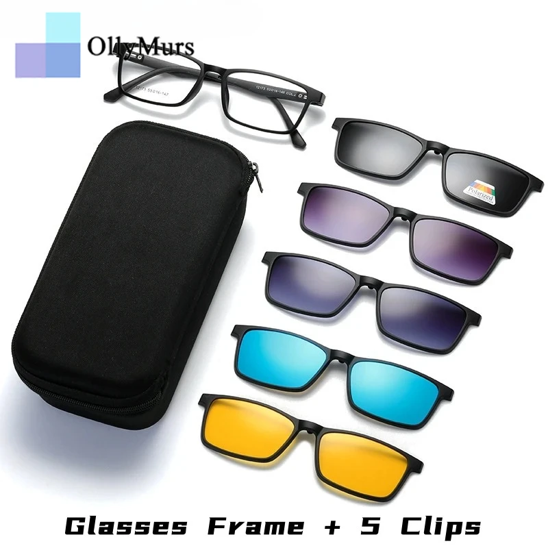 OLLYMURS Ultra-light 1+5 Magnetic Suction Polarized Clip Eyewear TR90 Retro Square Optical Prescription Eyeglasses Frame Men
OLLYMURS Ultra-light 1+5 Magnetic Suction Polarized Clip Eyewear TR90 Retro Square Optical Prescription Eyeglasses Frame Men