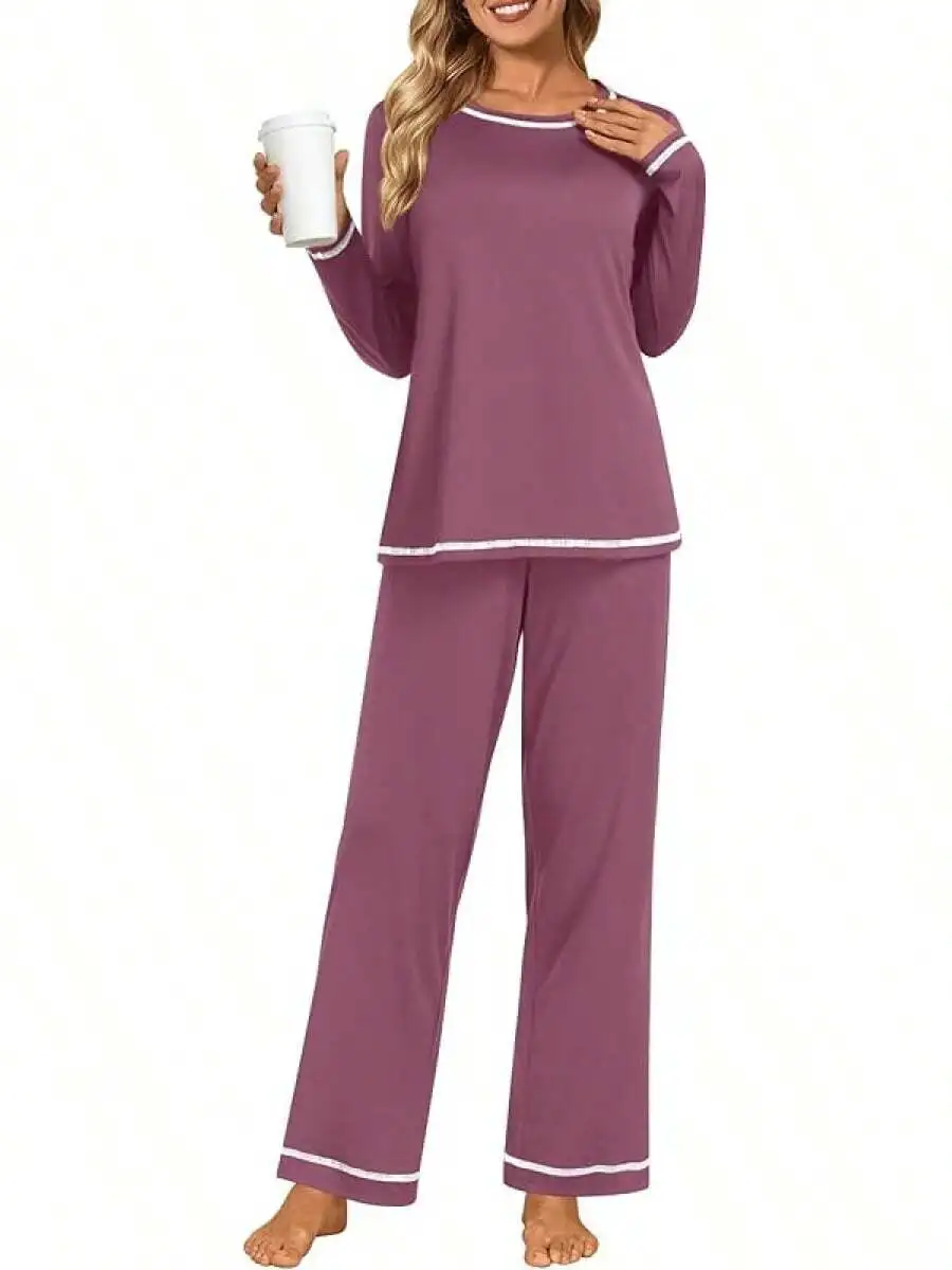 Womens 2 Piece Long Sleeve Pajama Set Soft Sleepwear With Pockets
Womens 2 Piece Long Sleeve Pajama Set Soft Sleepwear With Pockets