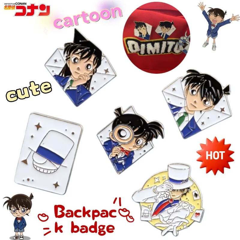 Detective Conan Anime Peripheral Pins, Shinichi Kudo & Ran Mori Couple Brooches, Decorative Accessories for Backpacks & Clothing
Detective Conan Anime Peripheral Pins, Shinichi Kudo & Ran Mori Couple Brooches, Decorative Accessories for Backpacks & Clothing