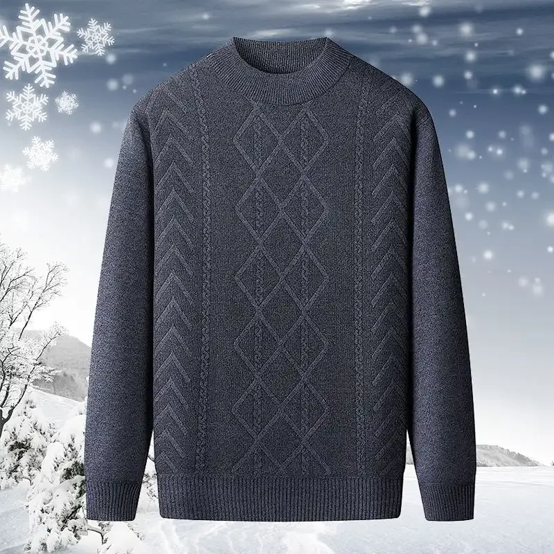 Men's Middle Aged and Elderly New Autumn Winter Crew Neck Sweater Long Sleeve Fleece Lined Thickened Warm Knit Base Layer Top
Men's Middle Aged and Elderly New Autumn Winter Crew Neck Sweater Long Sleeve Fleece Lined Thickened Warm Knit Base Layer Top