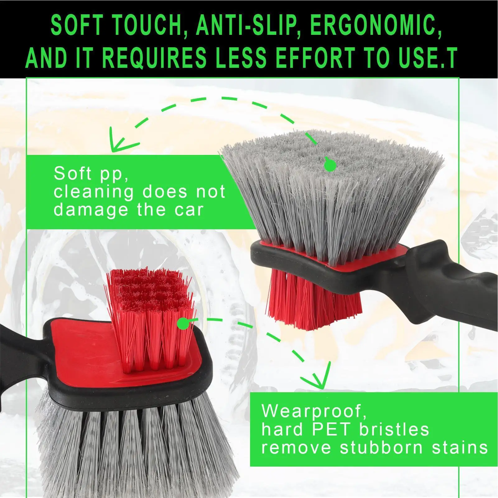 Car Wheel Brush with Ergonomic Non-Slip Handle Dirt Removal Wheel and Tire Brush for Vehicles for Garage Backyard Yard Daily
Car Wheel Brush with Ergonomic Non-Slip Handle Dirt Removal Wheel and Tire Brush for Vehicles for Garage Backyard Yard Daily