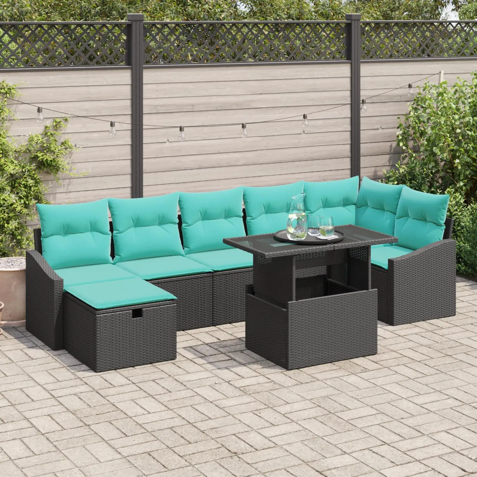 8 Piece Outdoor Garden Sofa Set with Cushions Black Rattan Wicker Furniture for Patio Yard Balconies
8 Piece Outdoor Garden Sofa Set with Cushions Black Rattan Wicker Furniture for Patio Yard Balconies