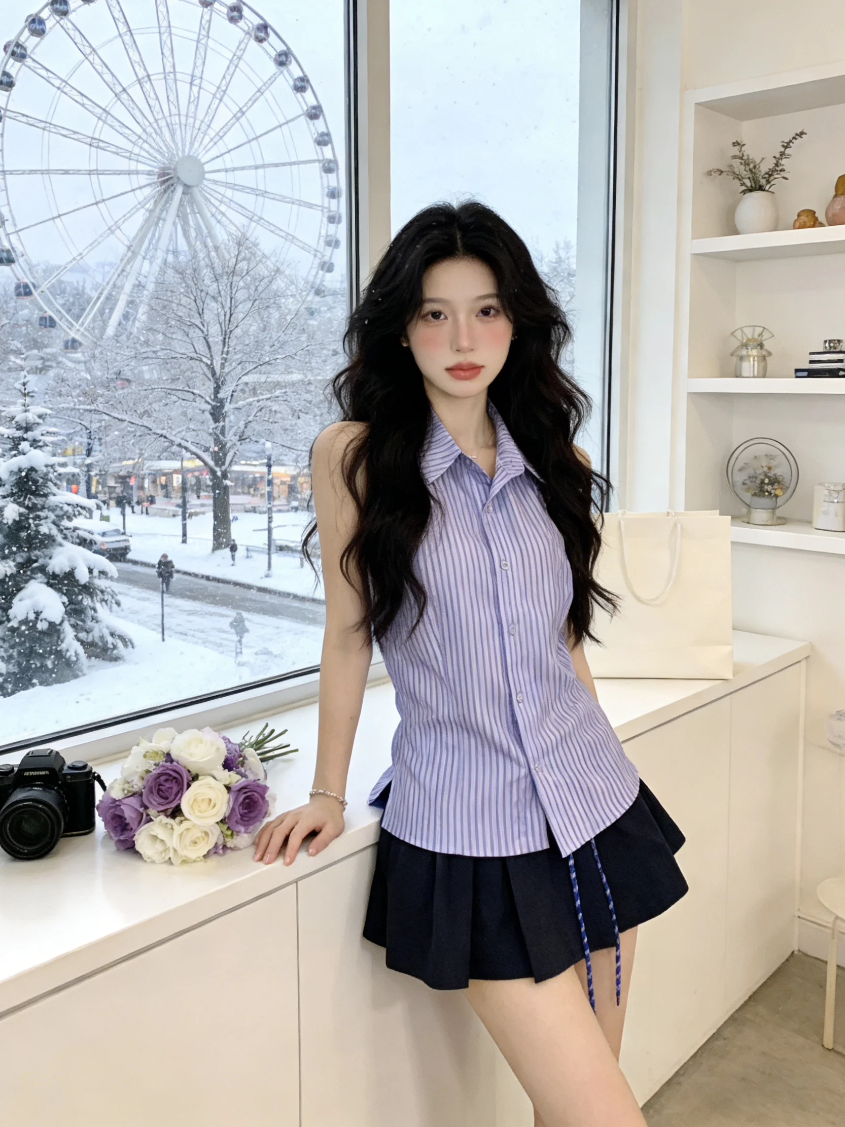 Unique Beautiful Spring Summer Women's Sweet Spicy Color Block Stripe Sleeveless Shirt Tank Top Half Skirt Two Piece Set
Unique Beautiful Spring Summer Women's Sweet Spicy Color Block Stripe Sleeveless Shirt Tank Top Half Skirt Two Piece Set