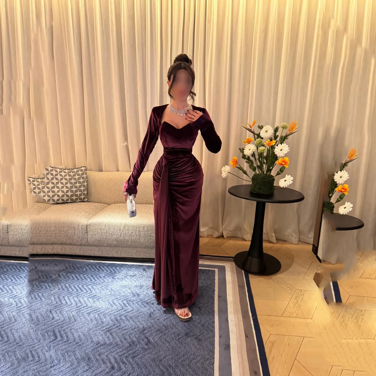 Lorrtta Customized Elegant Party Dresses 2025 Long Sleeves Women Evening Dress Dresses for Special Occasions Burgundy Velvet
Lorrtta Customized Elegant Party Dresses 2025 Long Sleeves Women Evening Dress Dresses for Special Occasions Burgundy Velvet