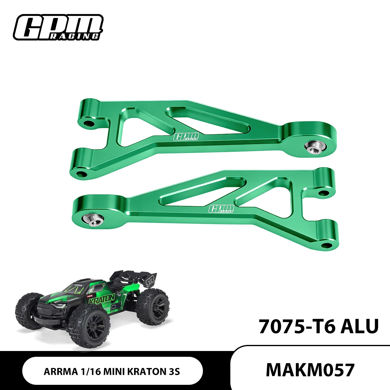 Задние верхние рычаги подвески из сплава GPM 7075-T6 для ARRMA 1/16 MINI KRATON 3S DSC (ARA-2675)
Задние верхние рычаги подвески из сплава GPM 7075-T6 для ARRMA 1/16 MINI KRATON 3S DSC (ARA-2675)