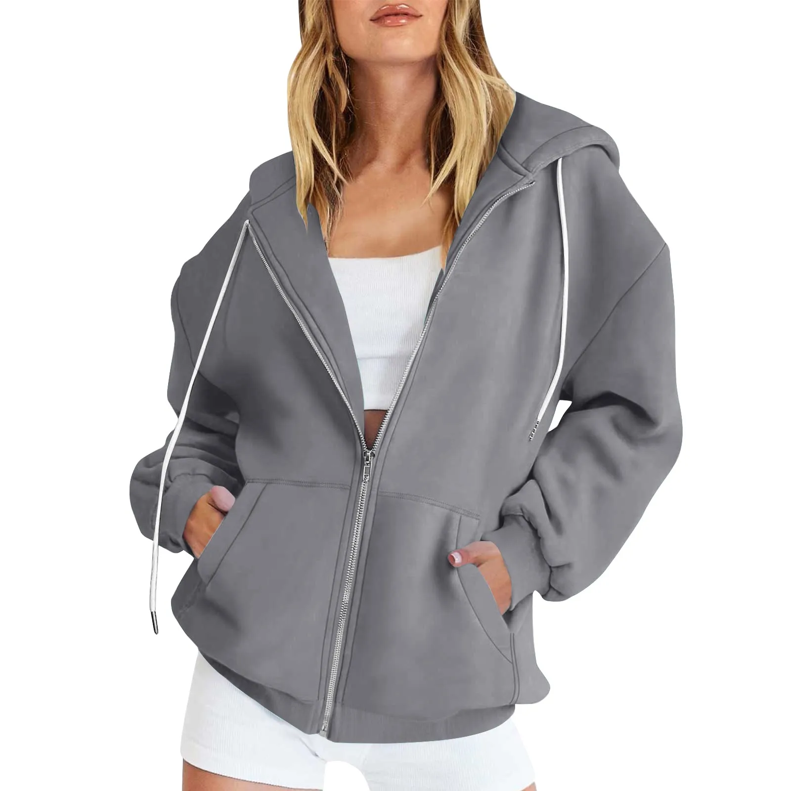 2023 Autumn Retro Solid Color Zip Up Oversized Hooded Sweatshirts Women Harajuku Korean Version Long Sleeve Short Hoodies Coat
2023 Autumn Retro Solid Color Zip Up Oversized Hooded Sweatshirts Women Harajuku Korean Version Long Sleeve Short Hoodies Coat