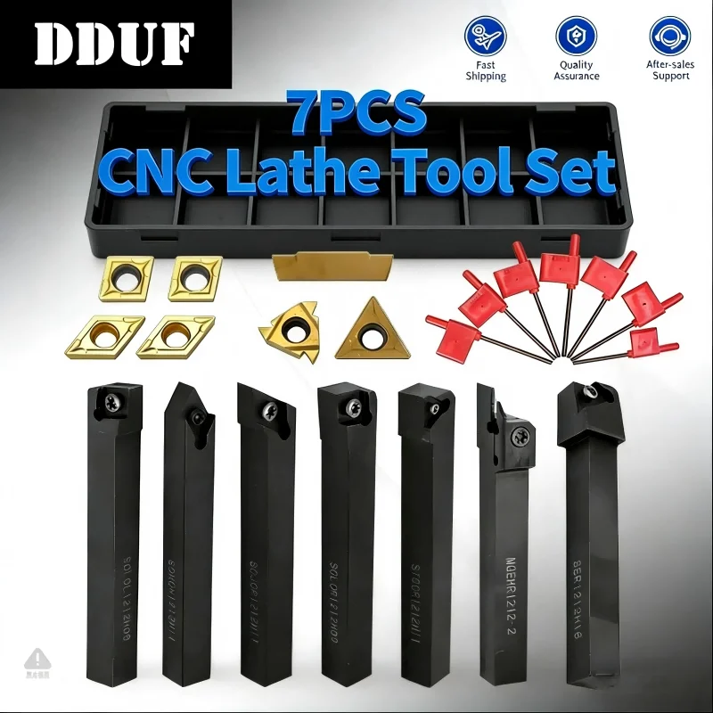 CNC Lathe Boring Bar DCMT CCMT 8/10/12/16mm Carbide Holder Turning Tool Set 7/9Pcs Wrench High Hardness Fast Cutting
CNC Lathe Boring Bar DCMT CCMT 8/10/12/16mm Carbide Holder Turning Tool Set 7/9Pcs Wrench High Hardness Fast Cutting
