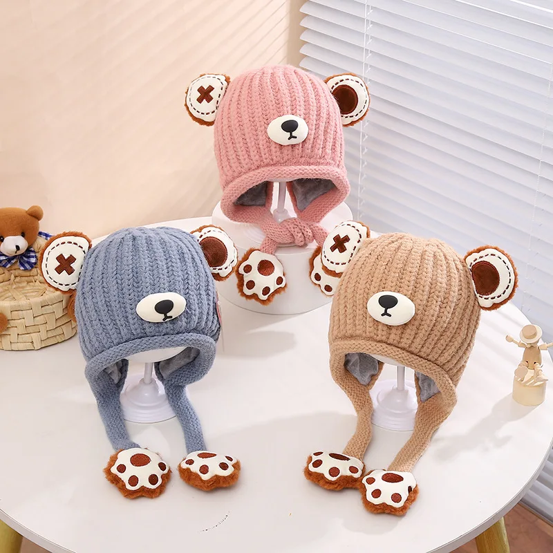 Детская шапка-бини с рисунком медведя, толстая теплая зимняя шапка с наушниками, зимняя ветрозащитная вязаная шапка, детский подарок для мальчиков и девочек MINISO
Детская шапка-бини с рисунком медведя, толстая теплая зимняя шапка с наушниками, зимняя ветрозащитная вязаная шапка, детский подарок для мальчиков и девочек MINISO