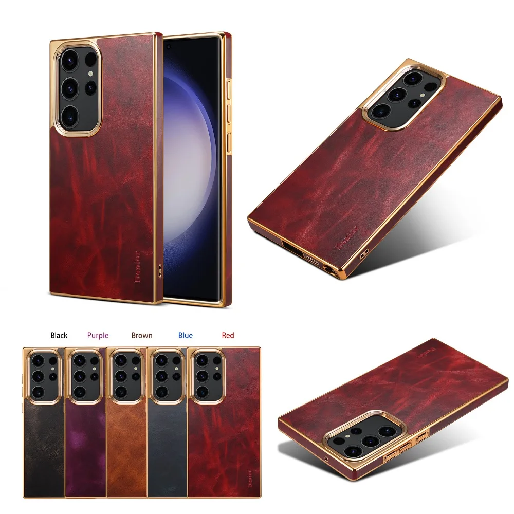 Soft Solid Color Genuine Leather Phone Case For Samsung Galaxy S25 Ultra S24+ S23 FE Mobile Phone Protective Cover
Soft Solid Color Genuine Leather Phone Case For Samsung Galaxy S25 Ultra S24+ S23 FE Mobile Phone Protective Cover