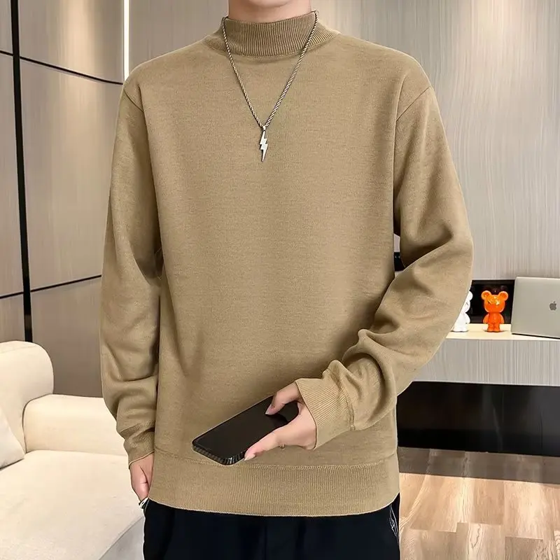 Мужской повседневный универсальный свитер с высоким воротником и длинными рукавами из утолщенного флиса, осень-зима 2024
Мужской повседневный универсальный свитер с высоким воротником и длинными рукавами из утолщенного флиса, осень-зима 2024