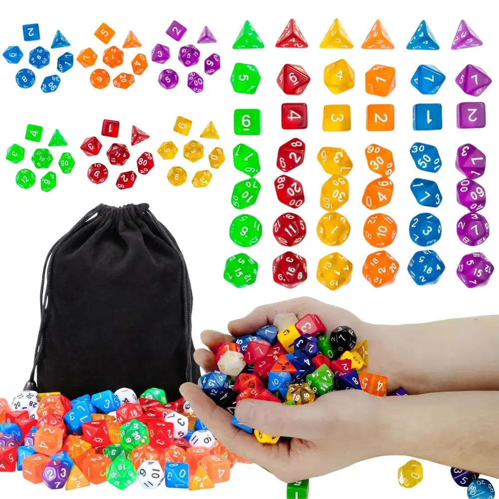 7pcs Plastic Transparent Polyhedral Dice With a Black Bag Role-playing Desktop Game Accessories Set YMY
7pcs Plastic Transparent Polyhedral Dice With a Black Bag Role-playing Desktop Game Accessories Set YMY