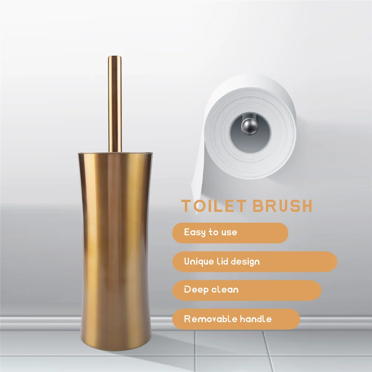 GET! Gold Long Handle Toilet Brush Creative Bathroom Cleaning Brush Toilet Cleaning Kit Bathroom Cleaning Tool Accessories
GET! Gold Long Handle Toilet Brush Creative Bathroom Cleaning Brush Toilet Cleaning Kit Bathroom Cleaning Tool Accessories