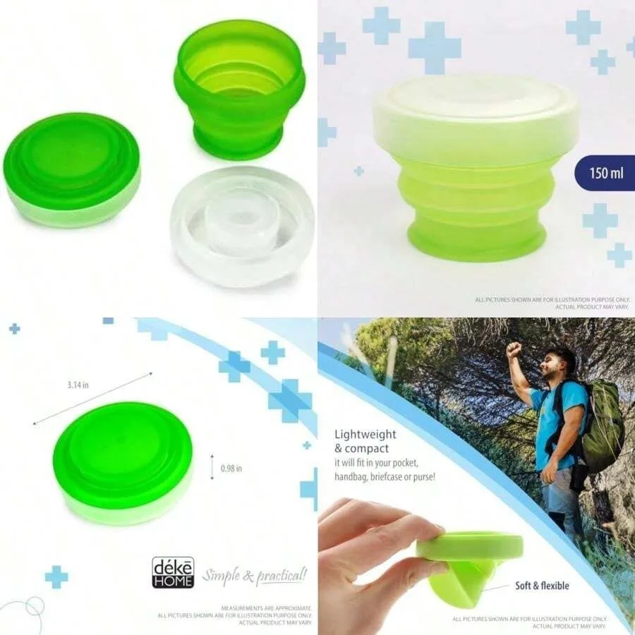 Deke Home - 2 Pack Silicone Collapsible Travel Cups With Lids Portable, Camping Mugs For Outdoor, Hiking, Camping, Backpacking,
Deke Home - 2 Pack Silicone Collapsible Travel Cups With Lids Portable, Camping Mugs For Outdoor, Hiking, Camping, Backpacking,