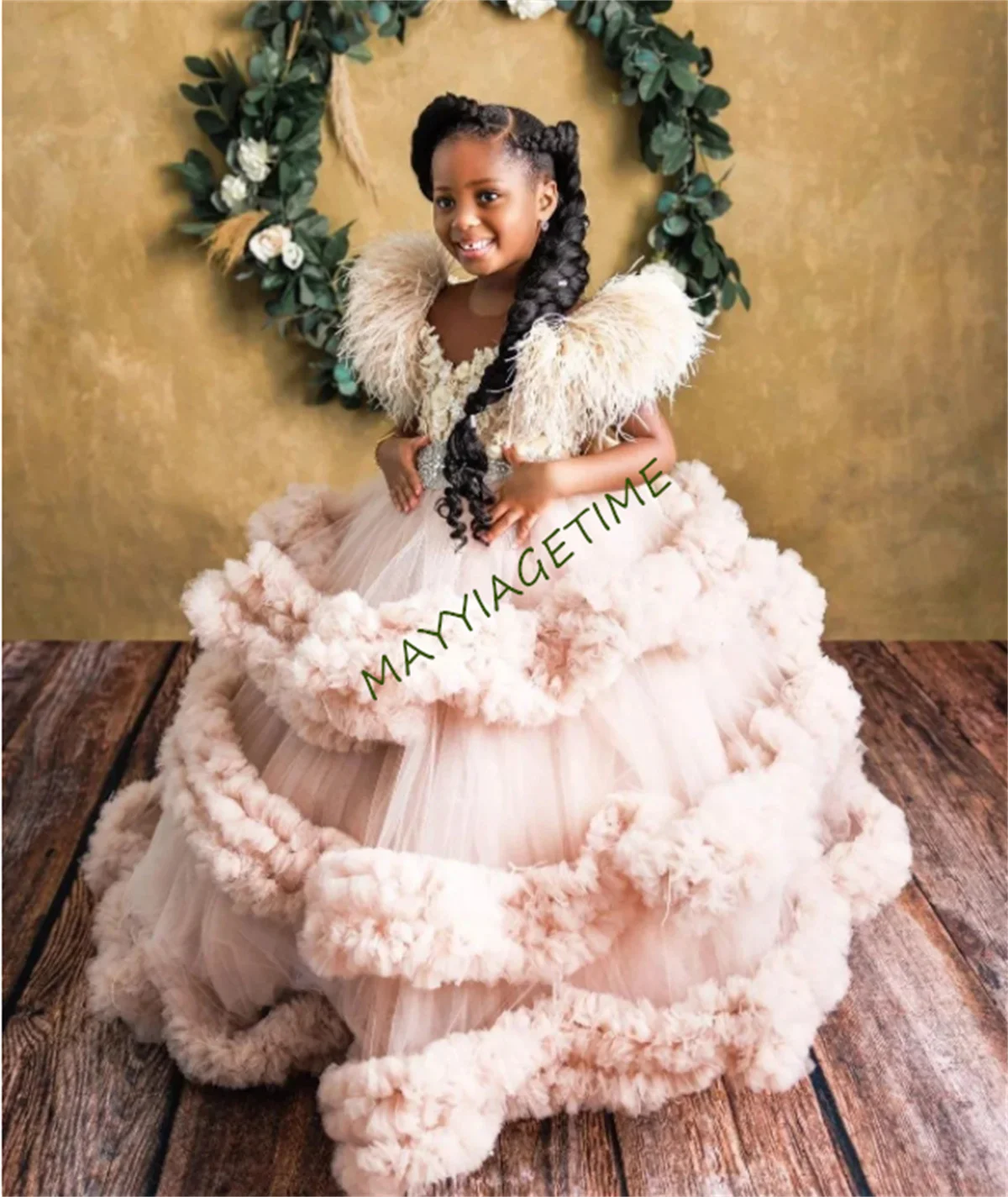 Luxury Flower Girl Dresses Beaded Ruffles Feather Sleeves Girls Pageant Dress Little Kids First Communion Dress
Luxury Flower Girl Dresses Beaded Ruffles Feather Sleeves Girls Pageant Dress Little Kids First Communion Dress