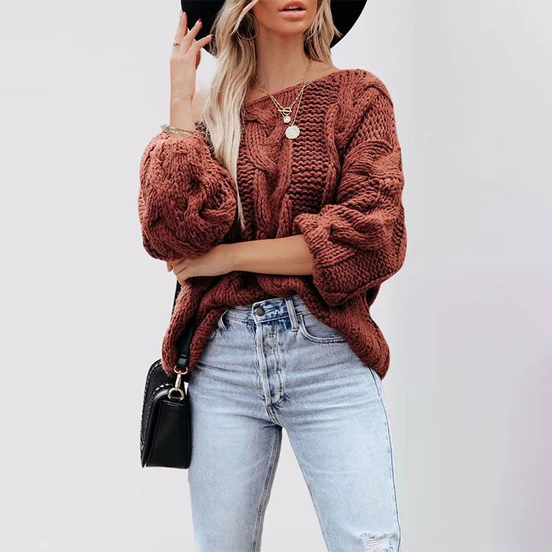2025 Autumn Winter European and American Street Style Off-Shoulder Knit Pullover Loose Plus Size Sweater Women
2025 Autumn Winter European and American Street Style Off-Shoulder Knit Pullover Loose Plus Size Sweater Women