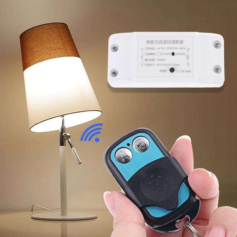 R1WD Remote Control Circuit Universal Wireless Switches Relays Receiver and Keyfob Transmitter AC85V-250V
