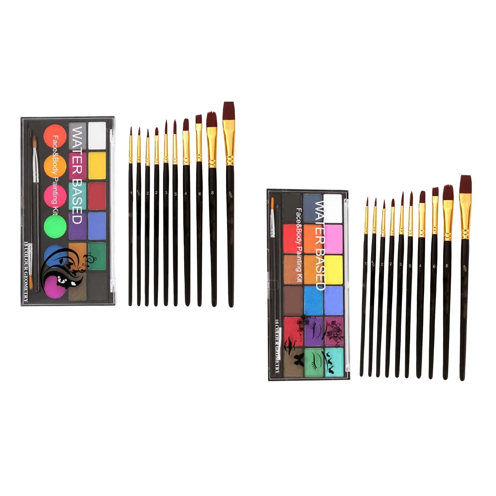 18 Paint Kit W/ Makeup Brush Washable Supplies Fancy Art for Halloween Christmas Decoration Theatre
18 Paint Kit W/ Makeup Brush Washable Supplies Fancy Art for Halloween Christmas Decoration Theatre