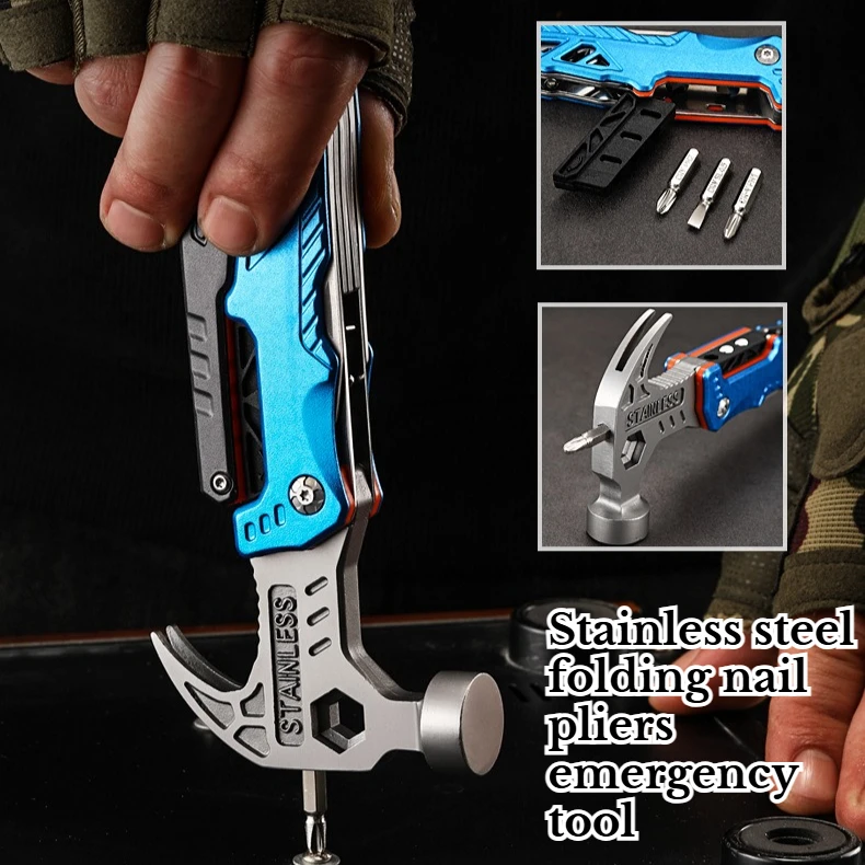 Outdoor Camping Multifunctional Sheep Horn Hammer Stainless Steel Folding Nail Pliers Emergency Vehicle EDC Combination Tool
Outdoor Camping Multifunctional Sheep Horn Hammer Stainless Steel Folding Nail Pliers Emergency Vehicle EDC Combination Tool