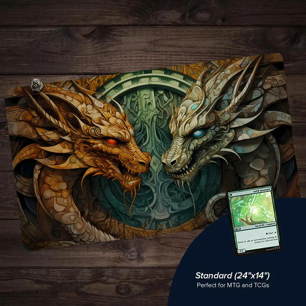 Yin Yang Dragon Totem MTG Playmat Magic Card Mat with Stitched Edge Non-Slip Durable Tabletop playmat Board Game Mat for TCG
Yin Yang Dragon Totem MTG Playmat Magic Card Mat with Stitched Edge Non-Slip Durable Tabletop playmat Board Game Mat for TCG