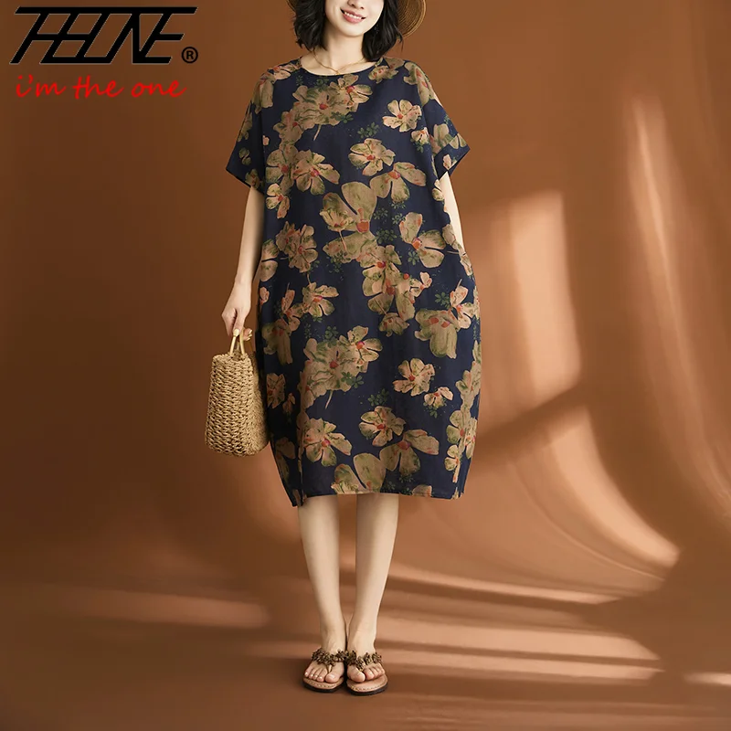 THHONE Summer Plus Size Robe Bohemian Print Midi Dresses 2026 Fashion Cotton Linen Loose Short Sleeve O Neck Vestidos Para Mujer
THHONE Summer Plus Size Robe Bohemian Print Midi Dresses 2026 Fashion Cotton Linen Loose Short Sleeve O Neck Vestidos Para Mujer