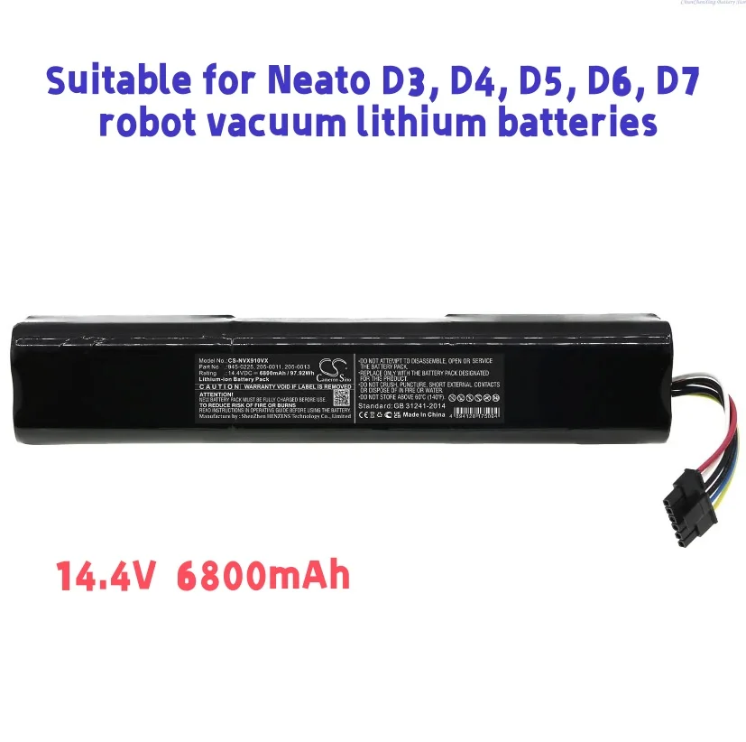 For Neato D3, D4, D5, D6, D7 series vacuum cleaner 18650 battery 14.4V 6800mAh
For Neato D3, D4, D5, D6, D7 series vacuum cleaner 18650 battery 14.4V 6800mAh