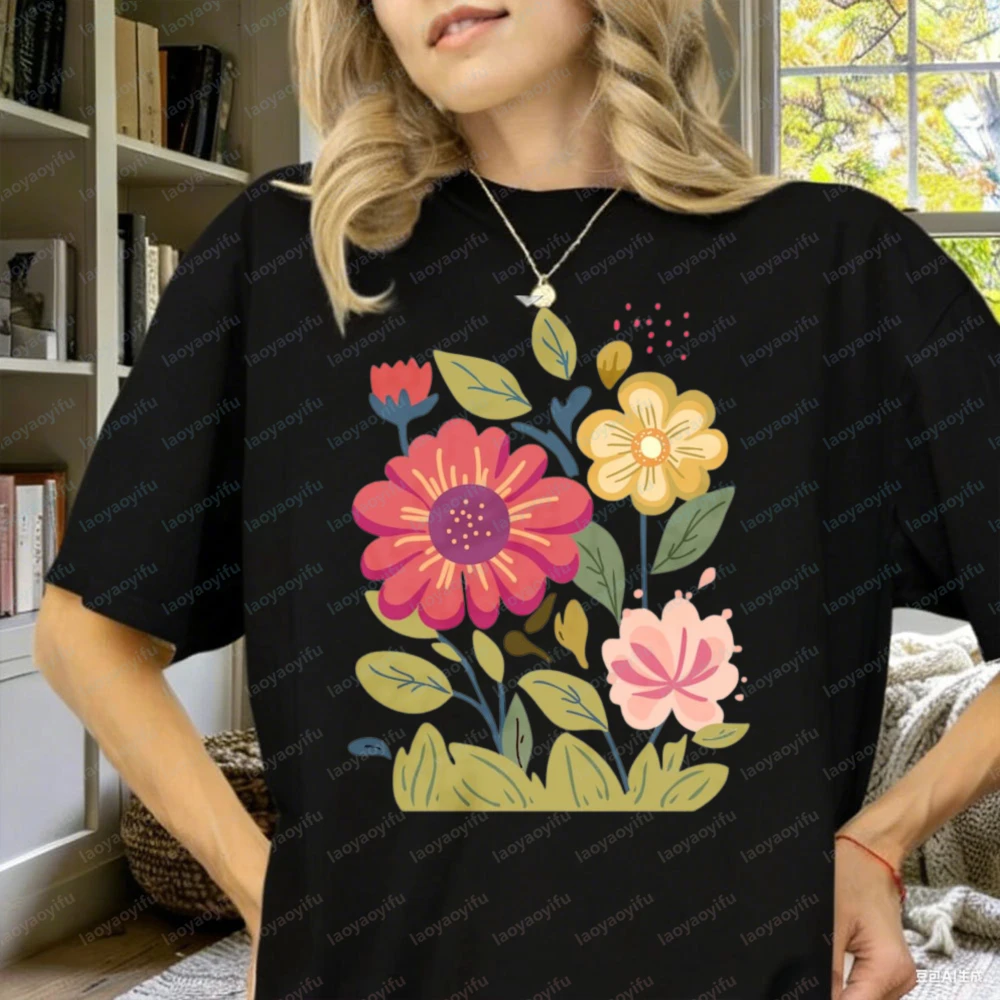 Women's Floral Graphic T-Shirt Short Sleeve Wildflower Tee Colorful Botanical Print Soft Cotton Crew Neck Shirt Spring Summer
Women's Floral Graphic T-Shirt Short Sleeve Wildflower Tee Colorful Botanical Print Soft Cotton Crew Neck Shirt Spring Summer