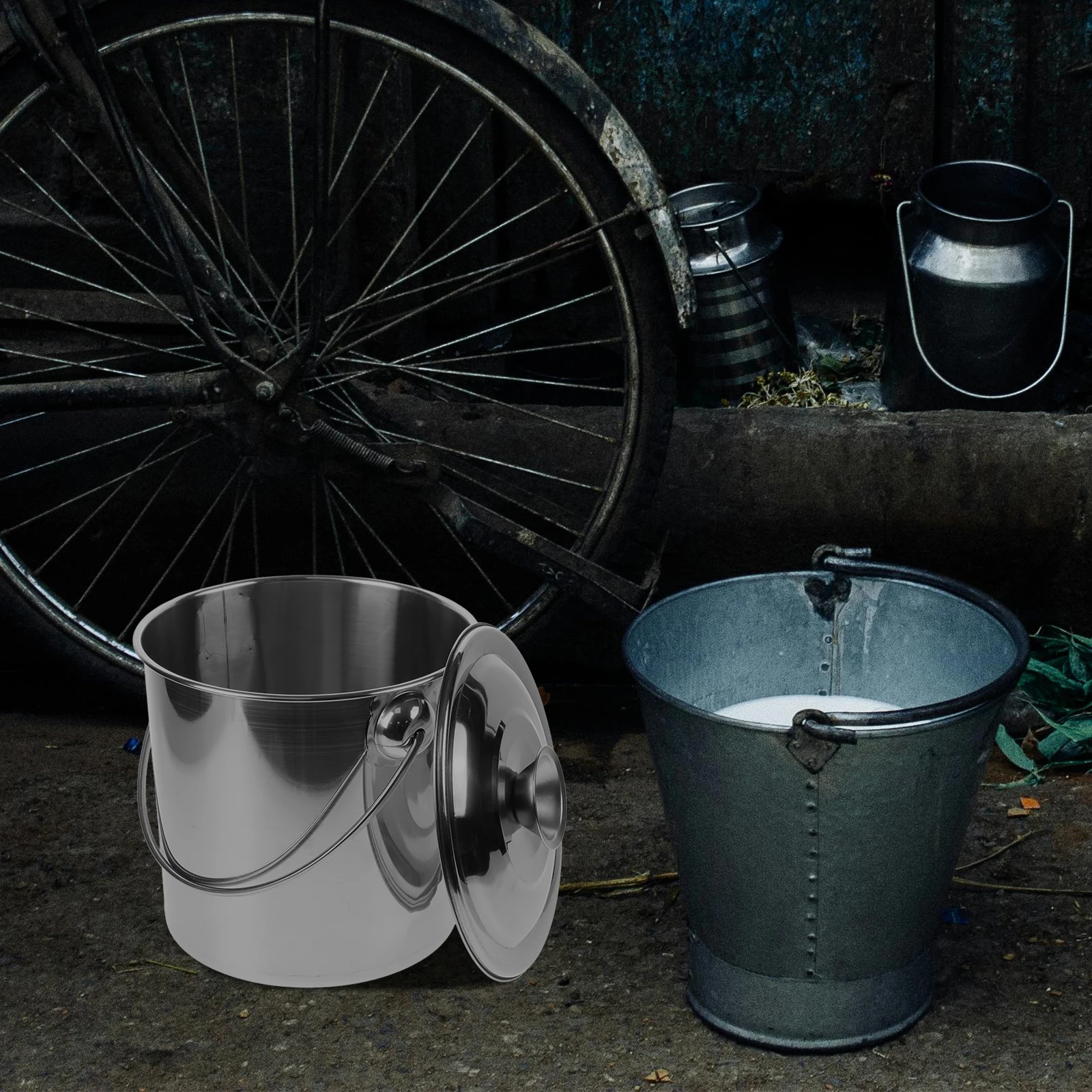 Stainless Steel Milk Storage Container Food Grade Pail for Rice Flour Soybeans Multi Purpose Buckets Grease
Stainless Steel Milk Storage Container Food Grade Pail for Rice Flour Soybeans Multi Purpose Buckets Grease