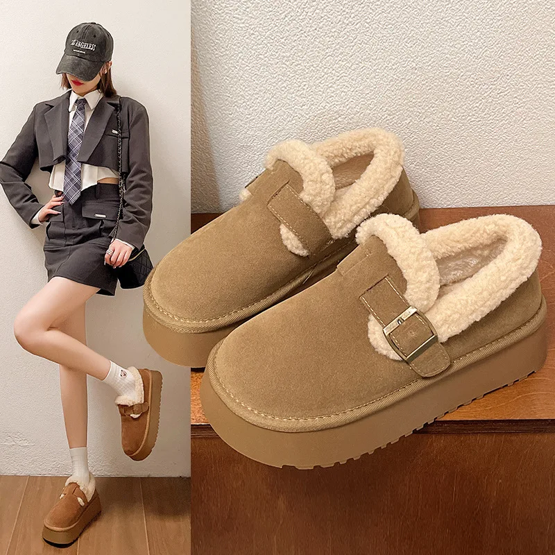 Women's Thick Bottom Snow Boots Winter Fashion Fur Lined Warm Cotton Shoes Korean Style Casual Flat Heel
Women's Thick Bottom Snow Boots Winter Fashion Fur Lined Warm Cotton Shoes Korean Style Casual Flat Heel