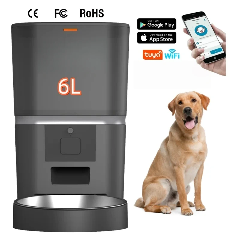6L WiFi Smart Cat Dog Feeder Automatic Pet Food Dispenser Tuya Large Capacity Dog Feeders Auto Dog Food Feeder with Camera
6L WiFi Smart Cat Dog Feeder Automatic Pet Food Dispenser Tuya Large Capacity Dog Feeders Auto Dog Food Feeder with Camera