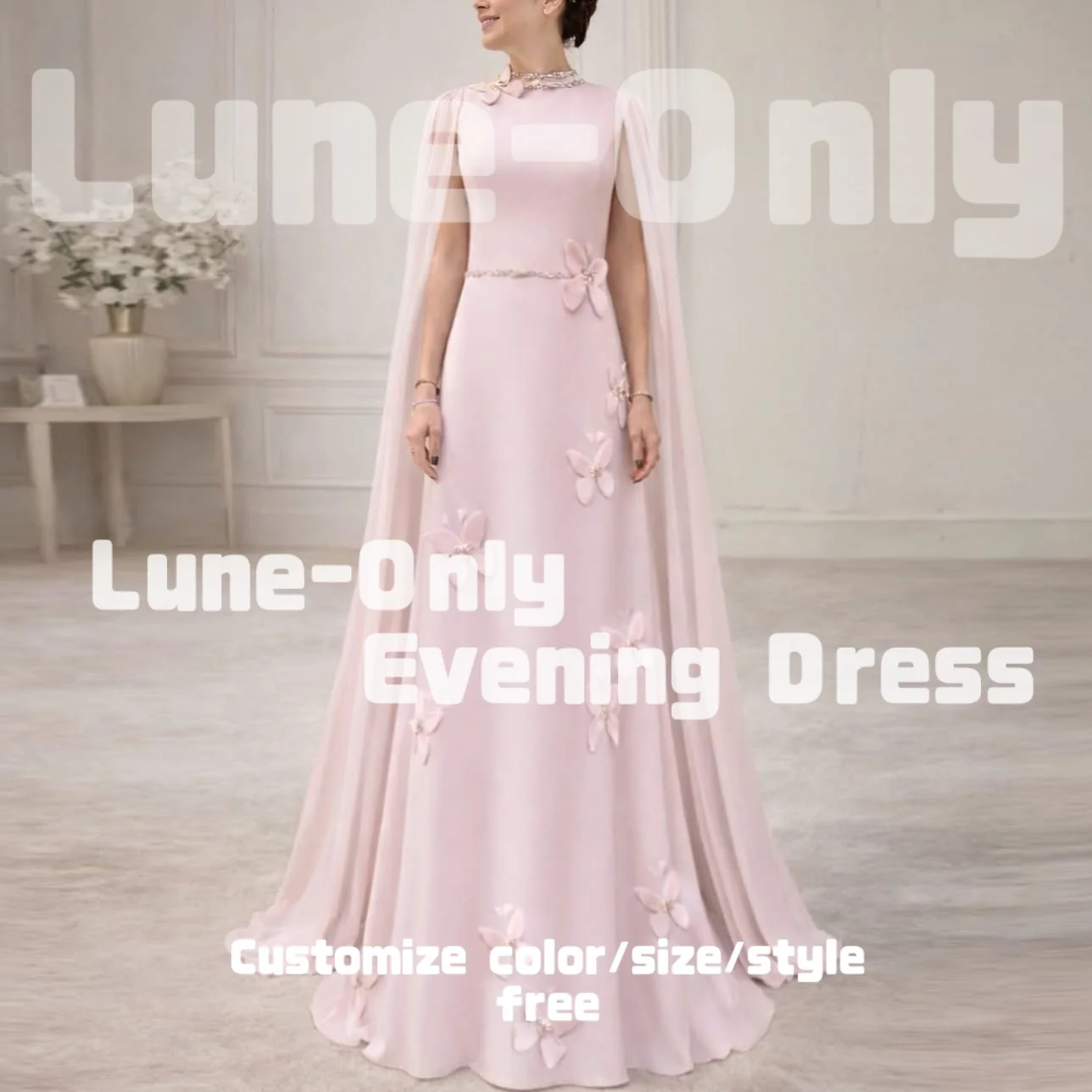 Customized Pink Cloak Elegant Women Evening Dresses with Butterfly Appliques Formal Occasion Prom Dress Long Party Gown
Customized Pink Cloak Elegant Women Evening Dresses with Butterfly Appliques Formal Occasion Prom Dress Long Party Gown