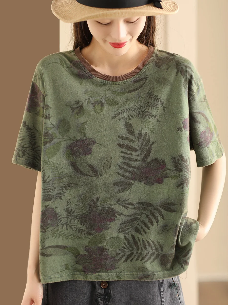 Женская футболка с ретро-принтом, свободного кроя, с художественными вставками на манжетах, удобная повседневная майка-пуловер
Женская футболка с ретро-принтом, свободного кроя, с художественными вставками на манжетах, удобная повседневная майка-пуловер