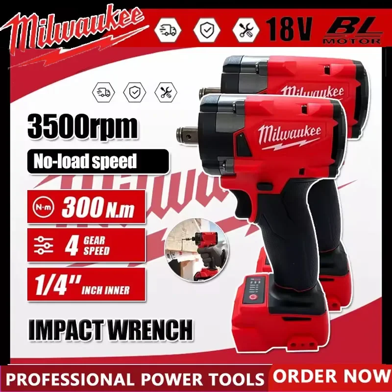 Milwaukee Brushless Cordless 1/2 Electric Wrench Car Truck Repair Screwdriver Impact Drill Rechargable For 18V Battery Tools
Milwaukee Brushless Cordless 1/2 Electric Wrench Car Truck Repair Screwdriver Impact Drill Rechargable For 18V Battery Tools