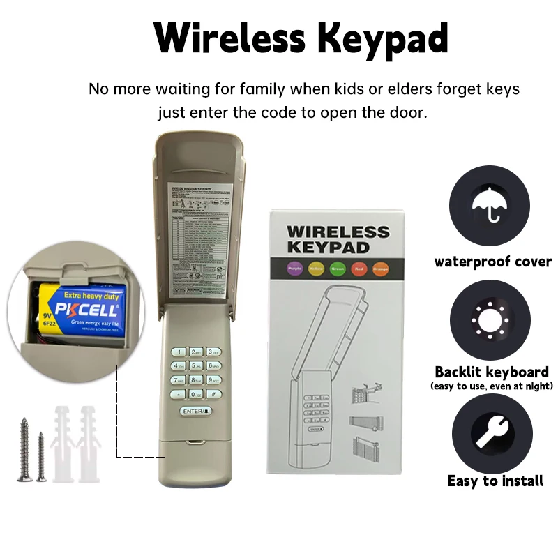 877MAX Keypad Remote Control Garage Door Opener Keyless Entry System for 878MAX 877LM 977LM 377LM 376LM 310MHz 315MHz 390MHz
877MAX Keypad Remote Control Garage Door Opener Keyless Entry System for 878MAX 877LM 977LM 377LM 376LM 310MHz 315MHz 390MHz