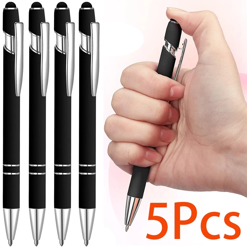 5Pcs Metal Ballpoint Pen with Stylus Tip Black Ink 2 in 1 Smooth Pen Rainbow Colorful Rubber
5Pcs Metal Ballpoint Pen with Stylus Tip Black Ink 2 in 1 Smooth Pen Rainbow Colorful Rubber