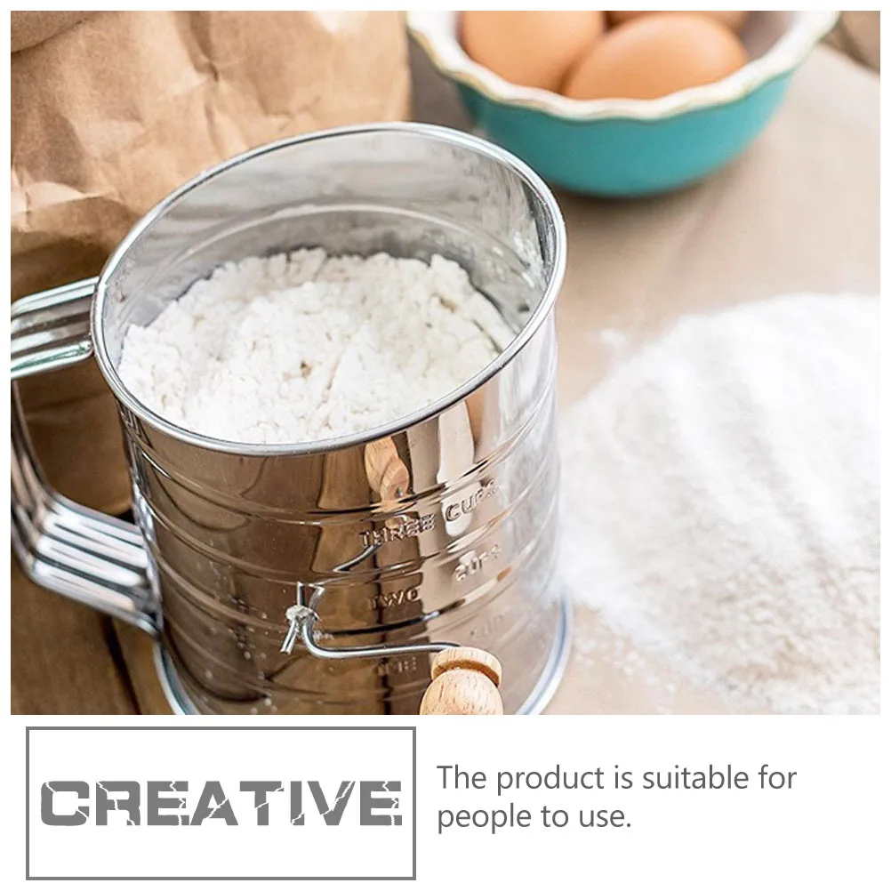Stainless Steel Flour Sifter Large Capacity Sieve Measuring Scale Cup Powder H Shaker Kitchen Baking Tool Sugar Strainer
Stainless Steel Flour Sifter Large Capacity Sieve Measuring Scale Cup Powder H Shaker Kitchen Baking Tool Sugar Strainer