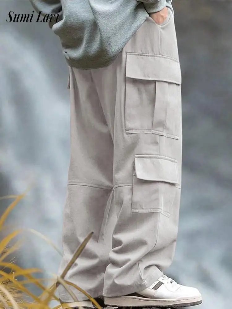 Spring Autumn New Casual Trousers Men's Vintage Solid Color Loose Straight Cargo Pants Mens Daily Leisure Multi Pockets Trousers 
Spring Autumn New Casual Trousers Men's Vintage Solid Color Loose Straight Cargo Pants Mens Daily Leisure Multi Pockets Trousers