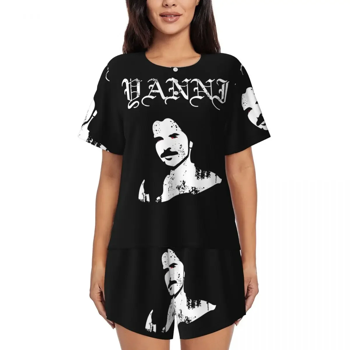 Yanni Black Metal Round Neck Short Sleeve Nightgowns for Sleeping Sleepshirts Women Soft Pajama Set Short Pants
Yanni Black Metal Round Neck Short Sleeve Nightgowns for Sleeping Sleepshirts Women Soft Pajama Set Short Pants