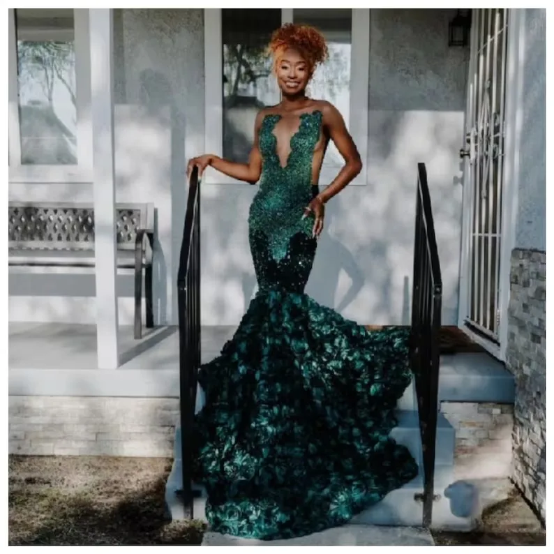 Green African American Prom Dresses Mermaid Sheer Sequins Floral Beaded Black Girls Nigeria Robe De Soiree Evening Dress Gown
Green African American Prom Dresses Mermaid Sheer Sequins Floral Beaded Black Girls Nigeria Robe De Soiree Evening Dress Gown