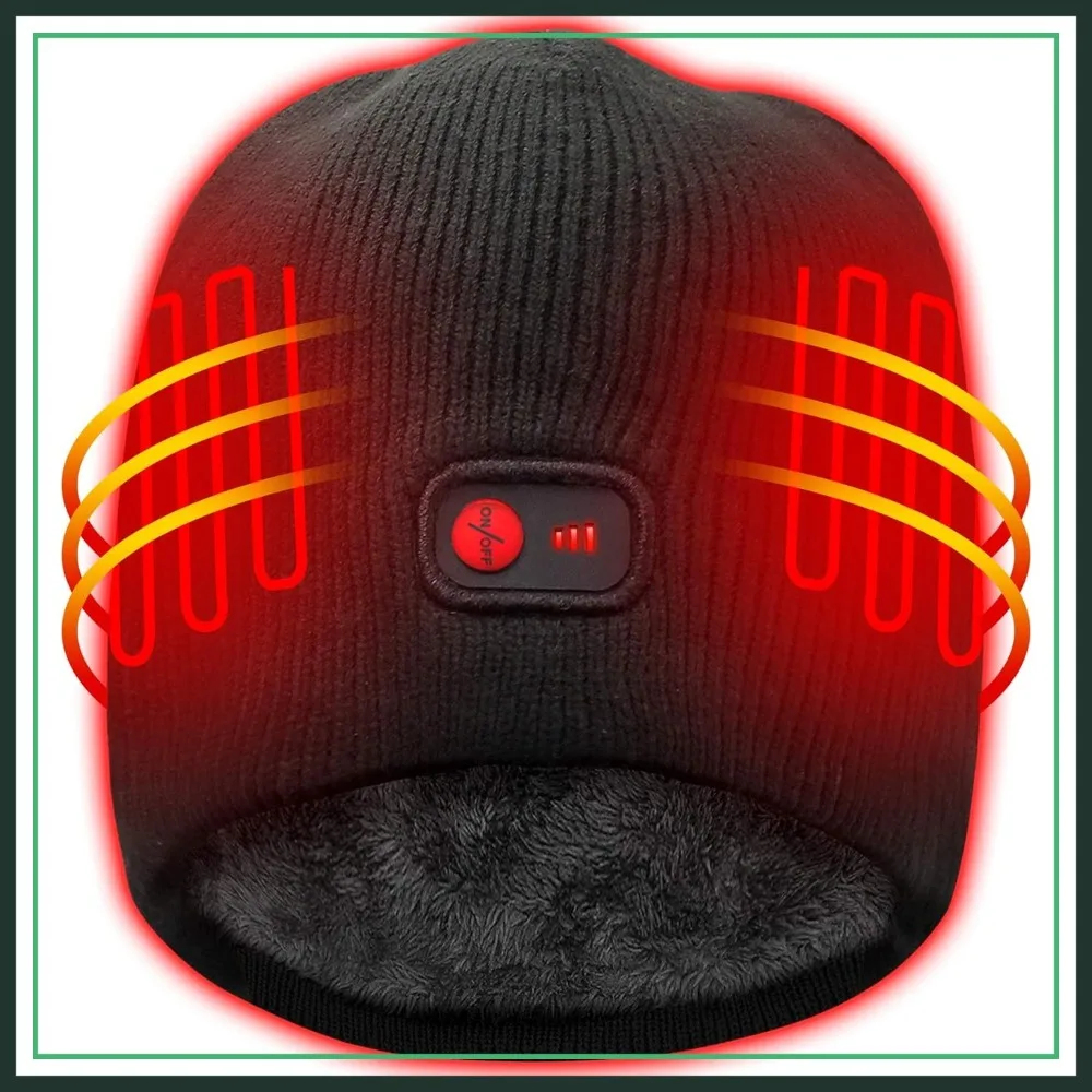7.4V Heated Hat Men Women Rechargeable Winter Warm Knitted Beanie, Black
7.4V Heated Hat Men Women Rechargeable Winter Warm Knitted Beanie, Black