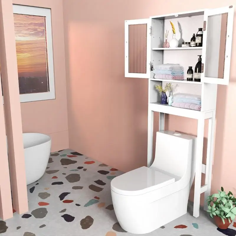 Over the Toilet Storage Cabinet Bathroom Space Saver with Tempered Glass Door
Over the Toilet Storage Cabinet Bathroom Space Saver with Tempered Glass Door